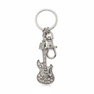 Fashion Jewelry Silver Guitar Keychain